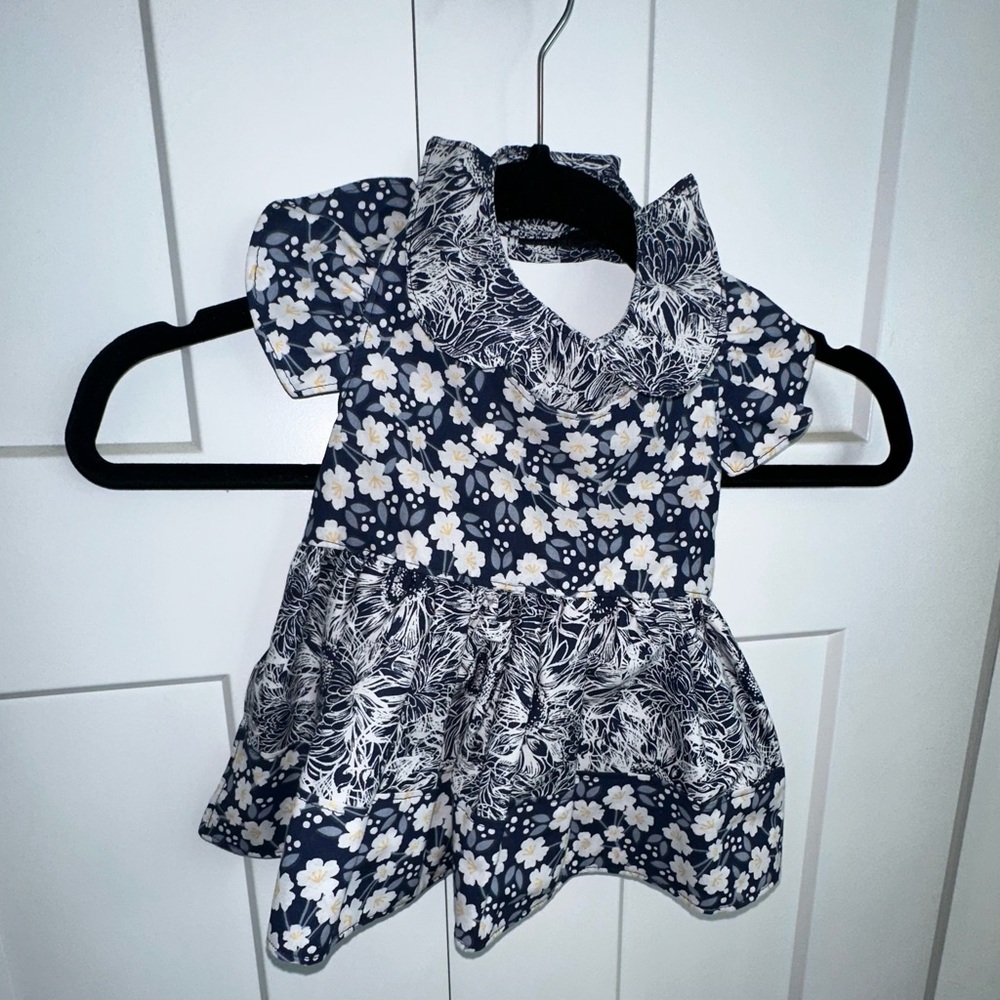 Adorable Reversible Floral Hand Made Dog Dress with Velcro Closure - NWOT